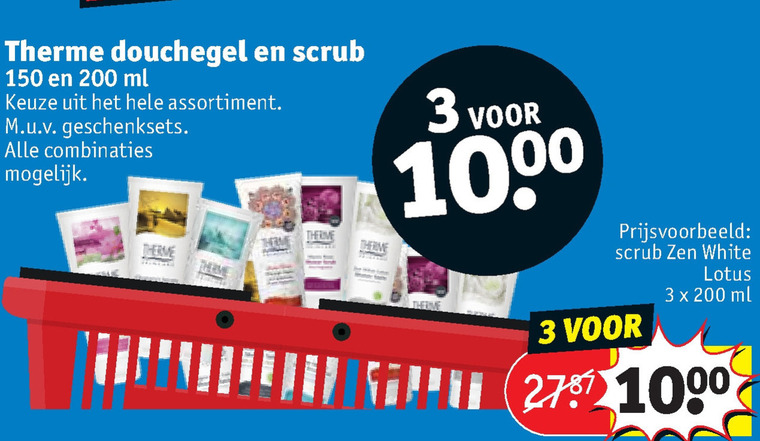 Therme   scrubcreme, douchegel folder aanbieding bij  Kruidvat - details