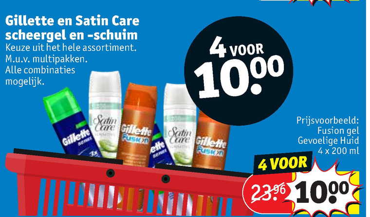 Gillette   scheergel, scheerschuim folder aanbieding bij  Kruidvat - details