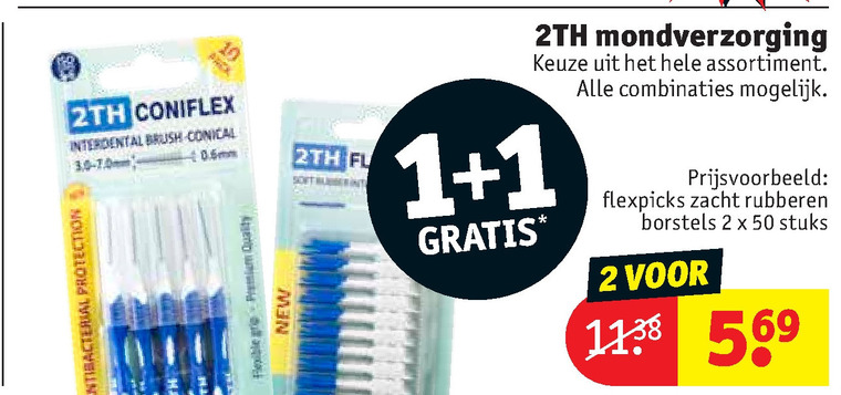 2TH   tandenstokers, interdentale ragers folder aanbieding bij  Kruidvat - details