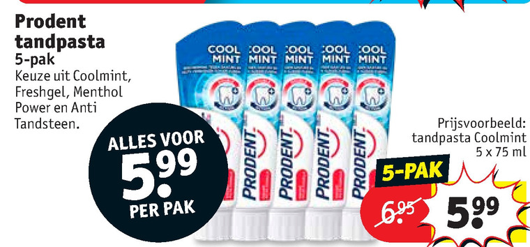 Prodent   tandpasta folder aanbieding bij  Kruidvat - details