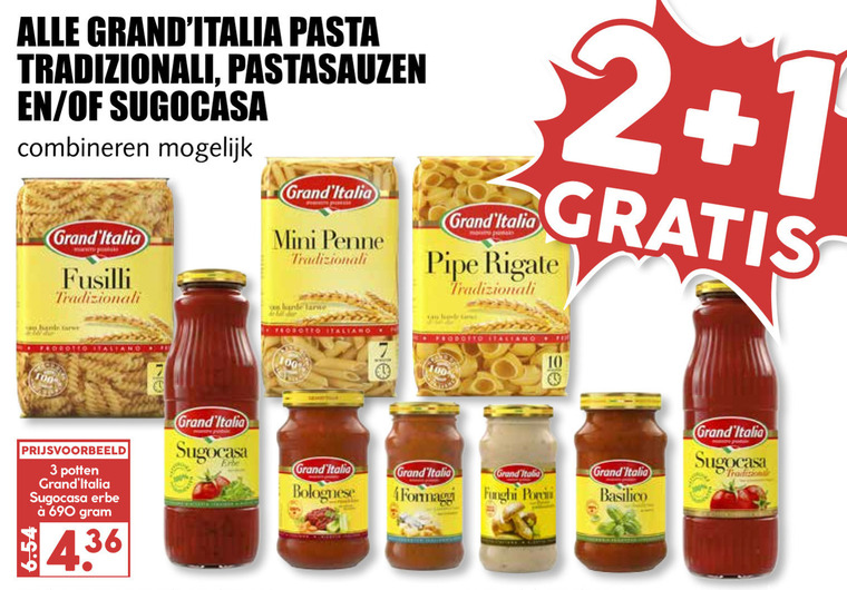 Grand Italia   penne rigate, spaghetti folder aanbieding bij  MCD Supermarkt Basis - details