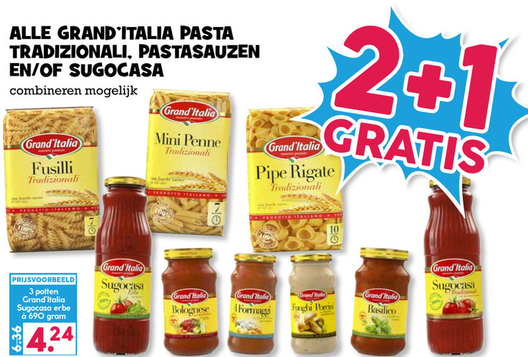 Grand Italia   pasta, pastasaus folder aanbieding bij  Boons Markt - details