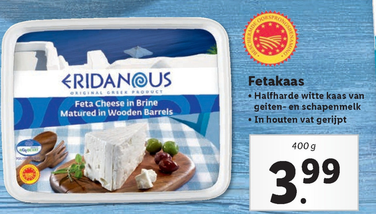 Eridanous   feta folder aanbieding bij  Lidl - details