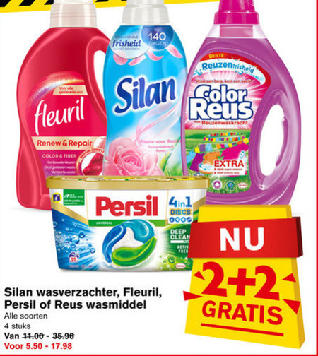 Silan   wasverzachter, wasmiddel folder aanbieding bij  Hoogvliet - details