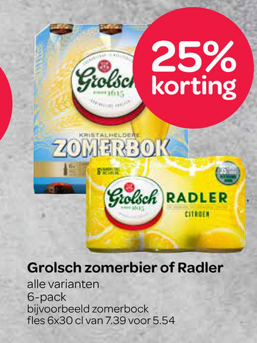 Grolsch   radler bier folder aanbieding bij  Spar - details