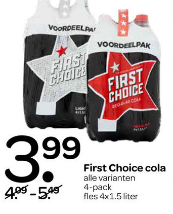 First Choice   cola folder aanbieding bij  Spar - details