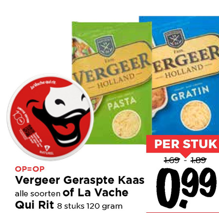 Vergeer   geraspte kaas, smeerkaas folder aanbieding bij  Vomar - details