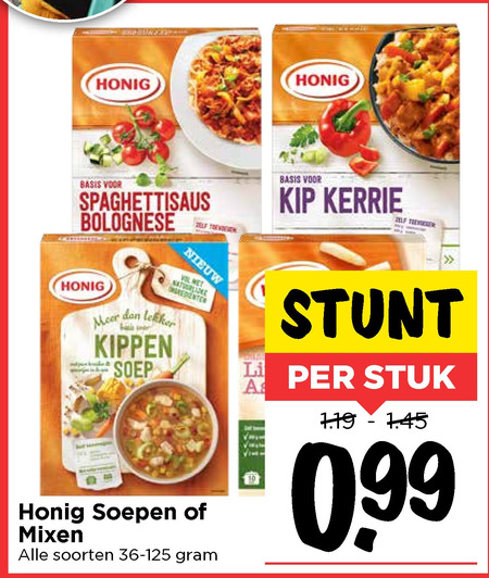 Honig   soep, maaltijdmix folder aanbieding bij  Vomar - details