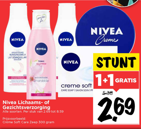 Nivea   douchegel, gezichtsverzorging folder aanbieding bij  Vomar - details