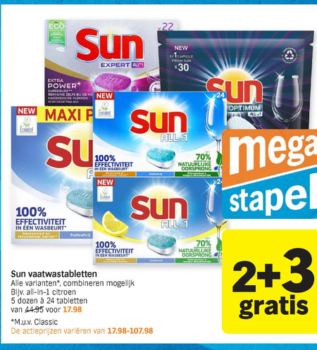 Sun   vaatwasmiddel folder aanbieding bij  Albert Heijn - details