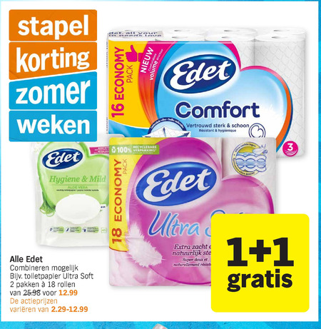 Edet   toiletpapier folder aanbieding bij  Albert Heijn - details