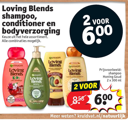 Garnier Loving Blends   bodylotion, conditioner folder aanbieding bij  Kruidvat - details