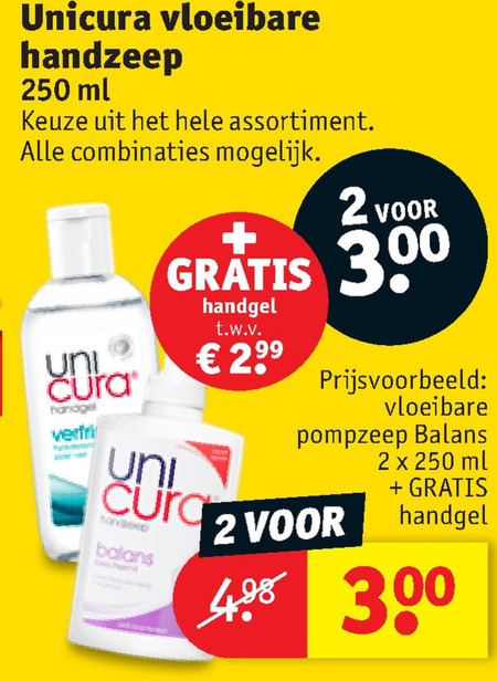 Unicura   handzeep folder aanbieding bij  Kruidvat - details