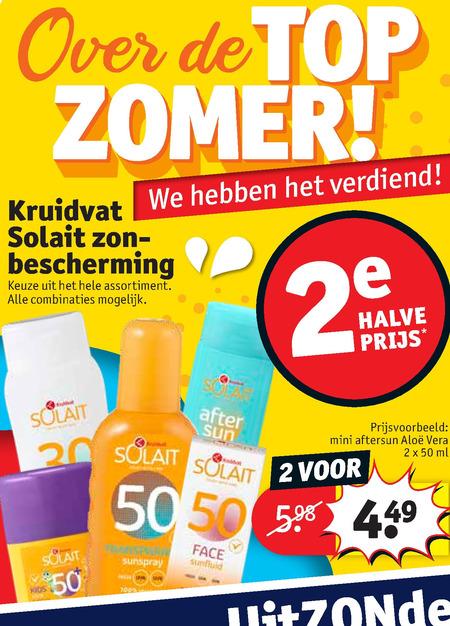 Kruidvat Huismerk   aftersun, zonnebrandolie folder aanbieding bij  Kruidvat - details