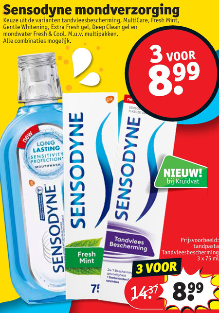 Sensodyne   tandpasta, mondwater folder aanbieding bij  Kruidvat - details