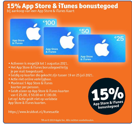 Apple   itunes kaart folder aanbieding bij  Kruidvat - details