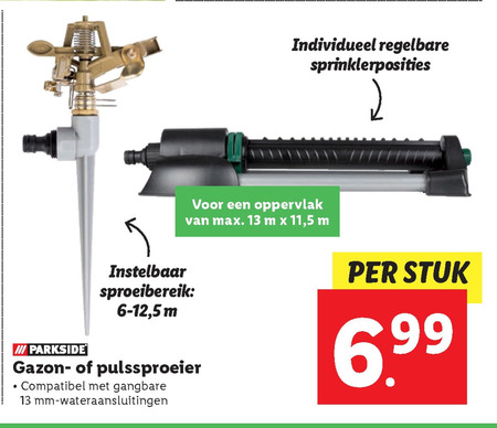 Parkside   zwenksproeier folder aanbieding bij  Lidl - details