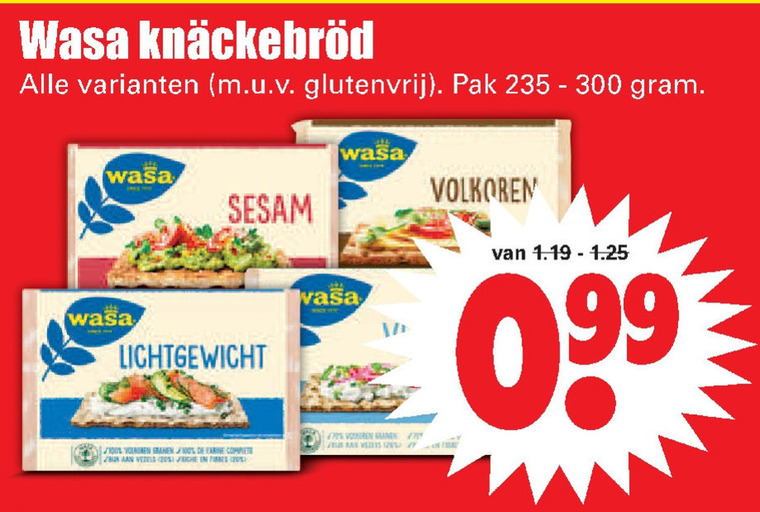 Wasa   knackebrod folder aanbieding bij  Dirk - details