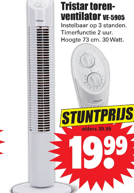 Tristar   ventilator folder aanbieding bij  Dirk - details