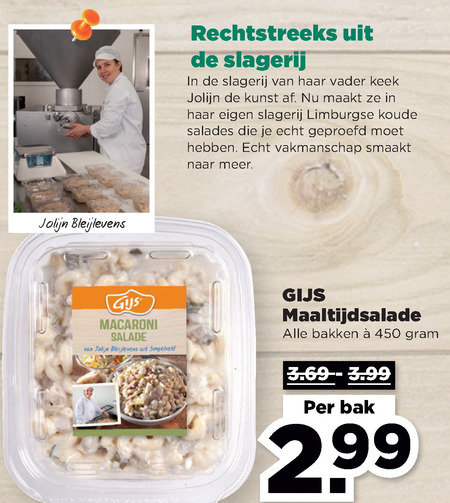 Gijs   maaltijdsalade folder aanbieding bij  Plus - details