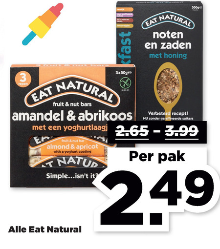 Eat Natural   mueslireep folder aanbieding bij  Plus - details