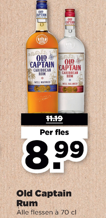 Old Captain   rum folder aanbieding bij  Plus - details