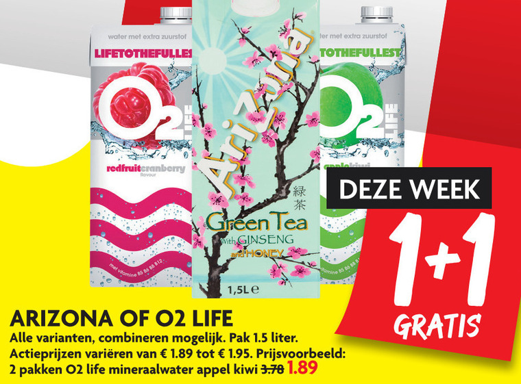 Arizona   ice tea, mineraalwater folder aanbieding bij  Dekamarkt - details