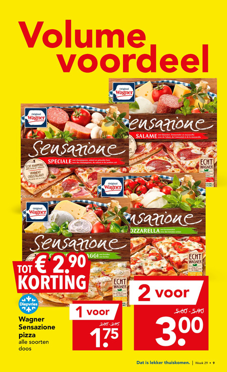 Wagner   diepvriespizza folder aanbieding bij  Deen - details