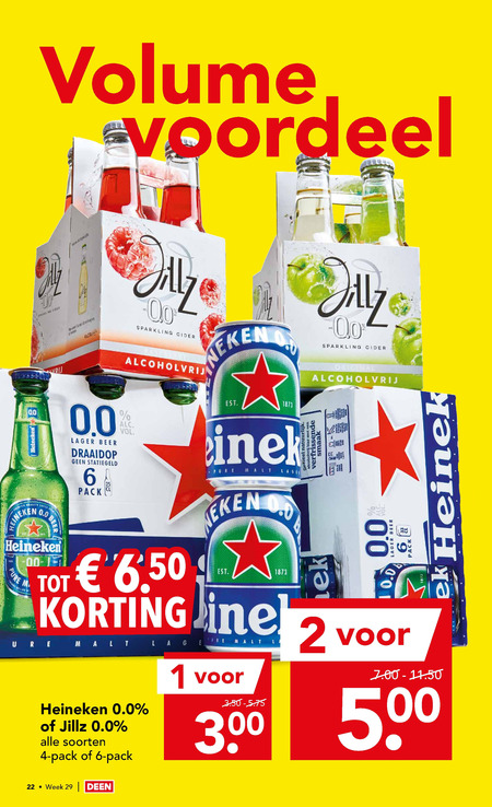 Jillz   blikje bier, appelcider folder aanbieding bij  Deen - details