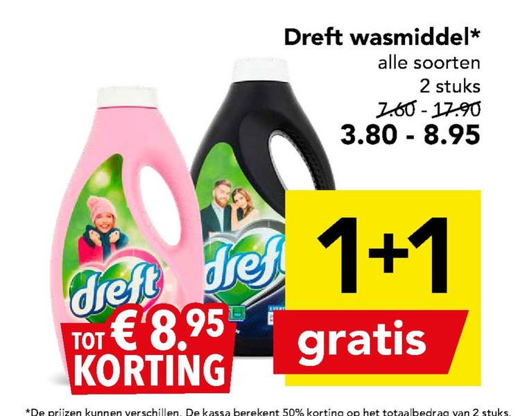 Dreft   wasmiddel folder aanbieding bij  Deen - details