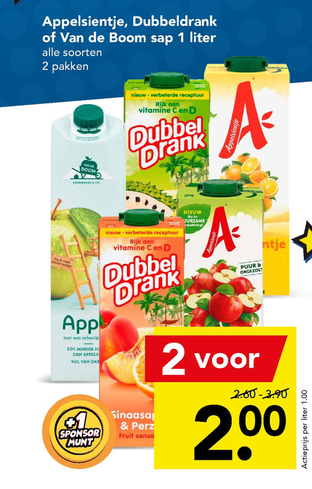 Van de Boom   fruitdrank folder aanbieding bij  Deen - details