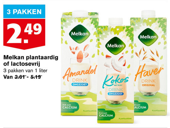 Melkan   soja melk folder aanbieding bij  Hoogvliet - details