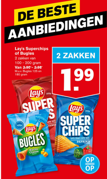 Lays   chips, zoutje folder aanbieding bij  Hoogvliet - details