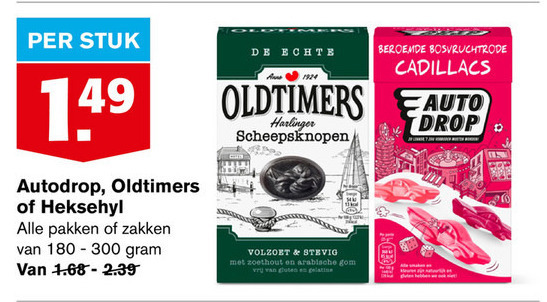 Oldtimers   drop, snoep folder aanbieding bij  Hoogvliet - details