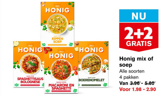 Honig   soep, maaltijdmix folder aanbieding bij  Hoogvliet - details