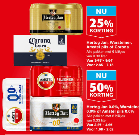 Warsteiner   blikje bier, speciaalbier folder aanbieding bij  Hoogvliet - details