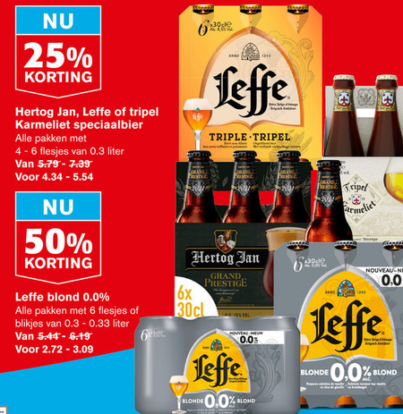 Leffe   speciaalbier, alcoholvrij bier folder aanbieding bij  Hoogvliet - details