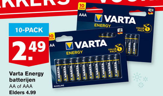 Varta   batterij folder aanbieding bij  Hoogvliet - details