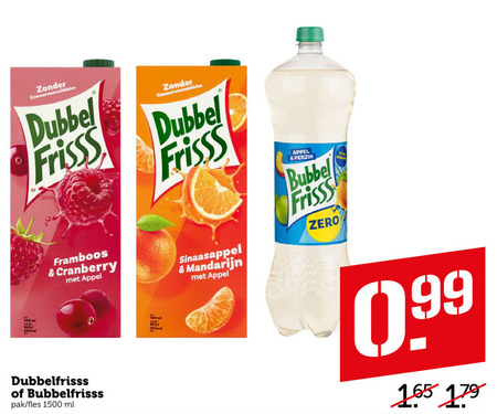 Dubbelfrisss   frisdrank, fruitdrank folder aanbieding bij  Coop - details