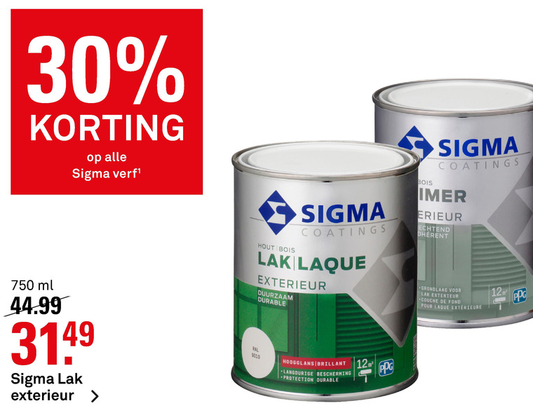 Sigma   lak, buitenlak folder aanbieding bij  Karwei - details