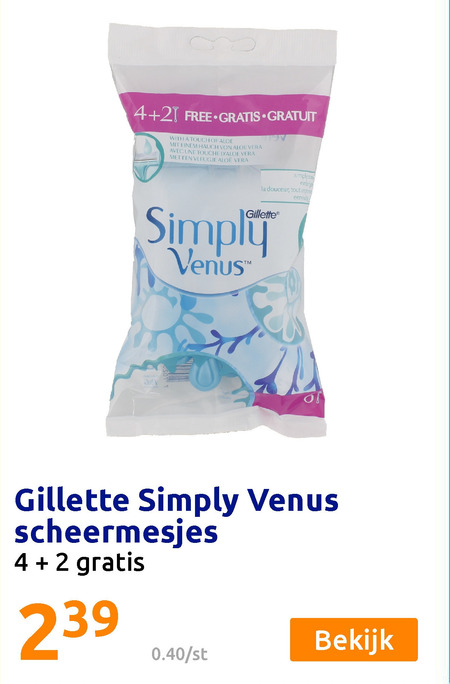 Gillette Venus   wegwerpscheermesjes folder aanbieding bij  Action - details