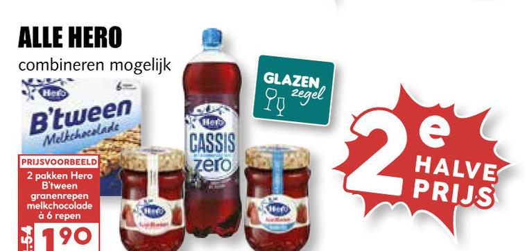 Hero   mueslireep, frisdrank folder aanbieding bij  MCD Supermarkt Basis - details