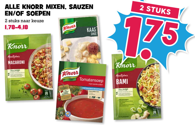 Knorr   soep, maaltijdmix folder aanbieding bij  Boons Markt - details