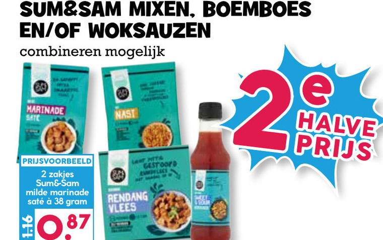 Sum and Sam   maaltijdmix, boemboe folder aanbieding bij  Boons Markt - details