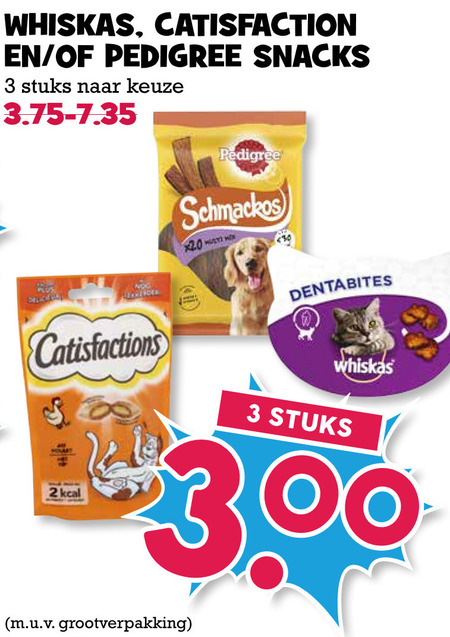 Catisfactions   hondensnacks, kattensnacks folder aanbieding bij  Boons Markt - details