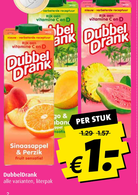 Dubbelfrisss   fruitdrank folder aanbieding bij  Boni - details