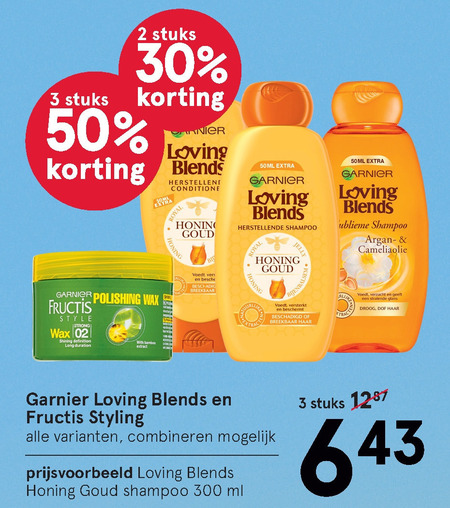 Garnier Loving Blends   haargel, hairspray folder aanbieding bij  Etos - details