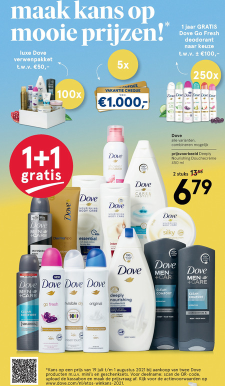 Dove   douchegel, deodorant folder aanbieding bij  Etos - details