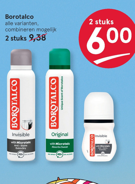 Borotalco   deodorant folder aanbieding bij  Etos - details