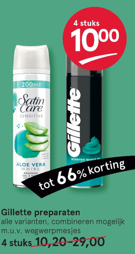 Gillette   scheergel, scheerschuim folder aanbieding bij  Etos - details